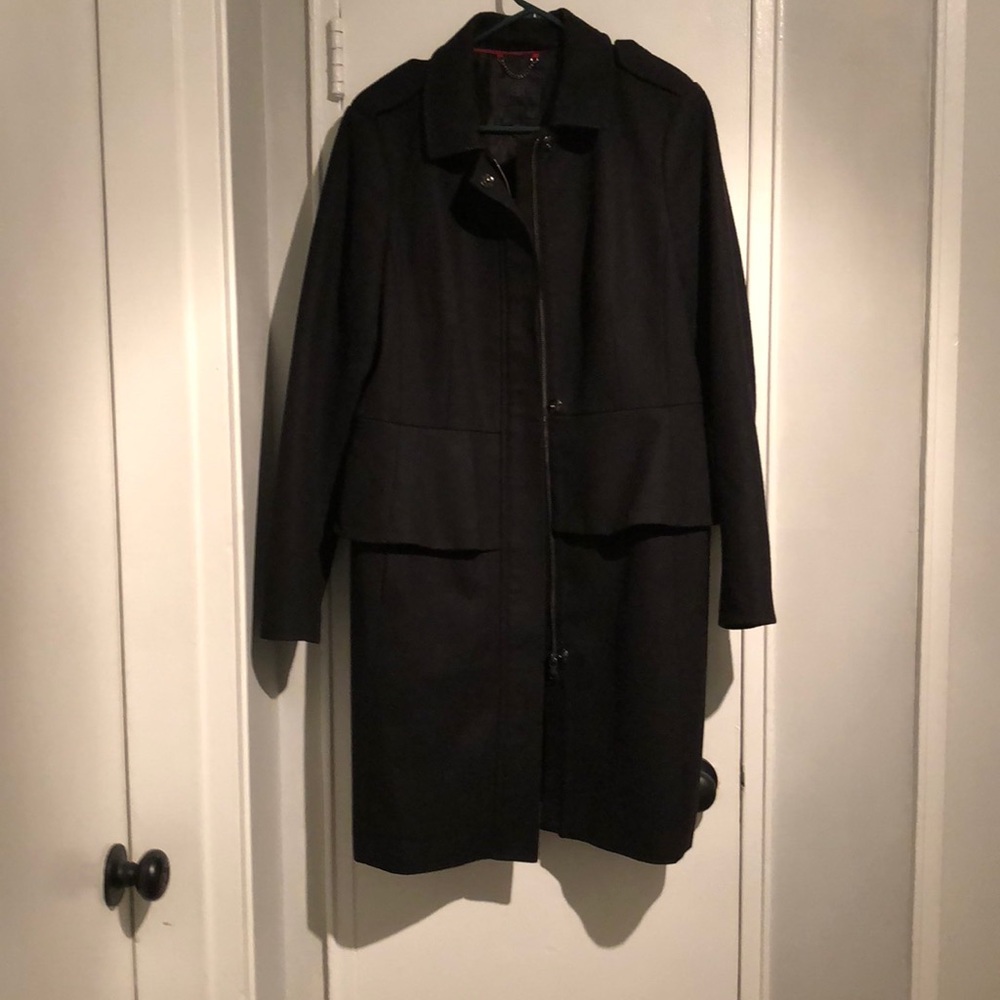 Banana Republic Black Peplum Peacoat